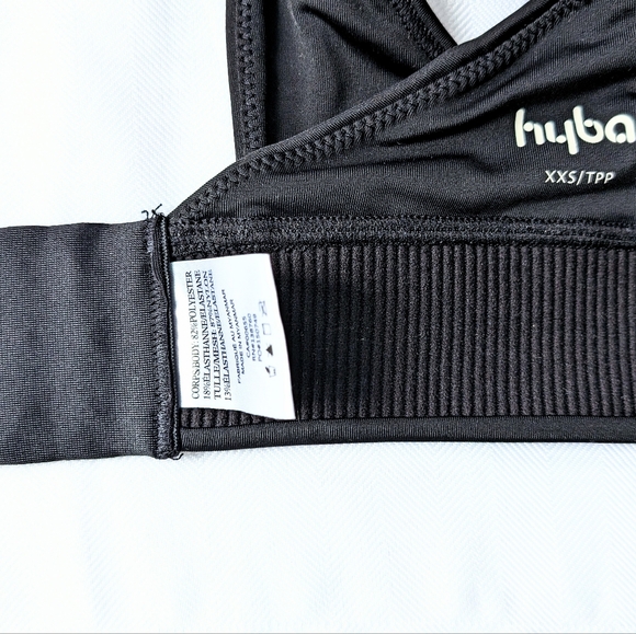 Hyba NWOT Black Sports Bra with Mesh + Adjustable Straps + Closures, XXS. - Picture 2 of 8